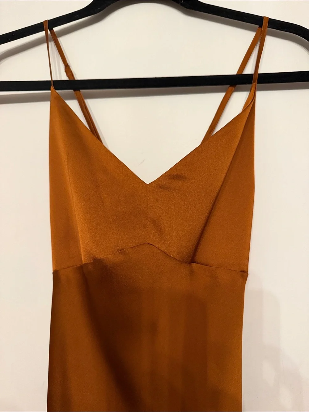 Abercrombie & Fitch Rust Satin Maxi Slip Dress